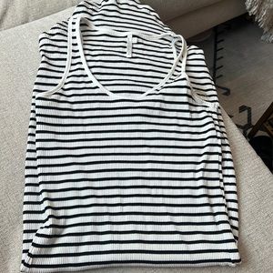 Seafolly black white striped ribbed midi dress. Size small. Great condition